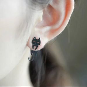 Cat Earrings Black